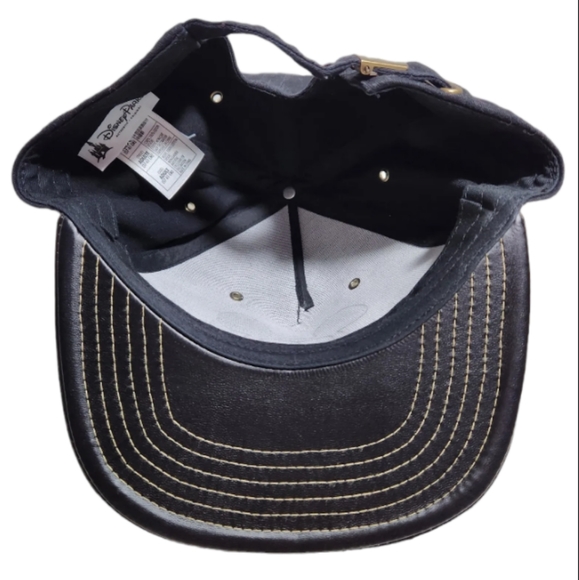 Disney Parks Black and Gold Mickey Mouse 28 Millennial Faux Leather Snapback Hat - Picture 3 of 4